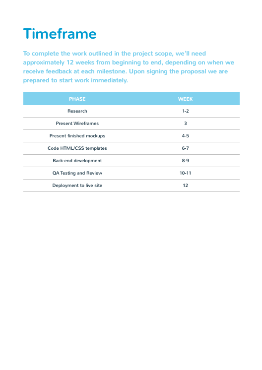 Mobile Web App Proposal Template